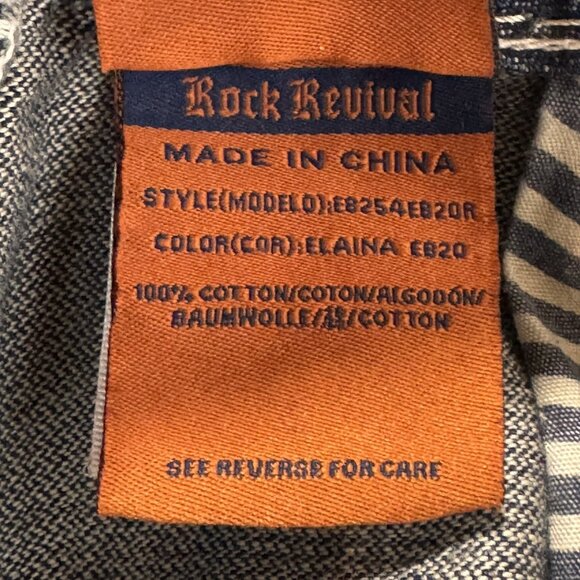 Rock Revival Jeans Womens 29 Blue Elaina Easy Boot Distressed Dark Wash Denim - Picture 5 of 11